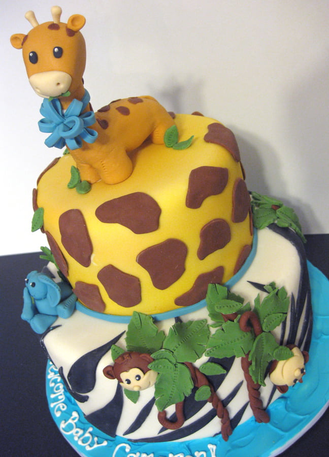 Animal Jungle Safari Baby Shower Cake Decoration