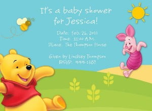 Free Classic Pooh Baby Shower Invitations Templates - Downloadable Free Classic Pooh Baby Shower Invitations Templates - Template No. 7