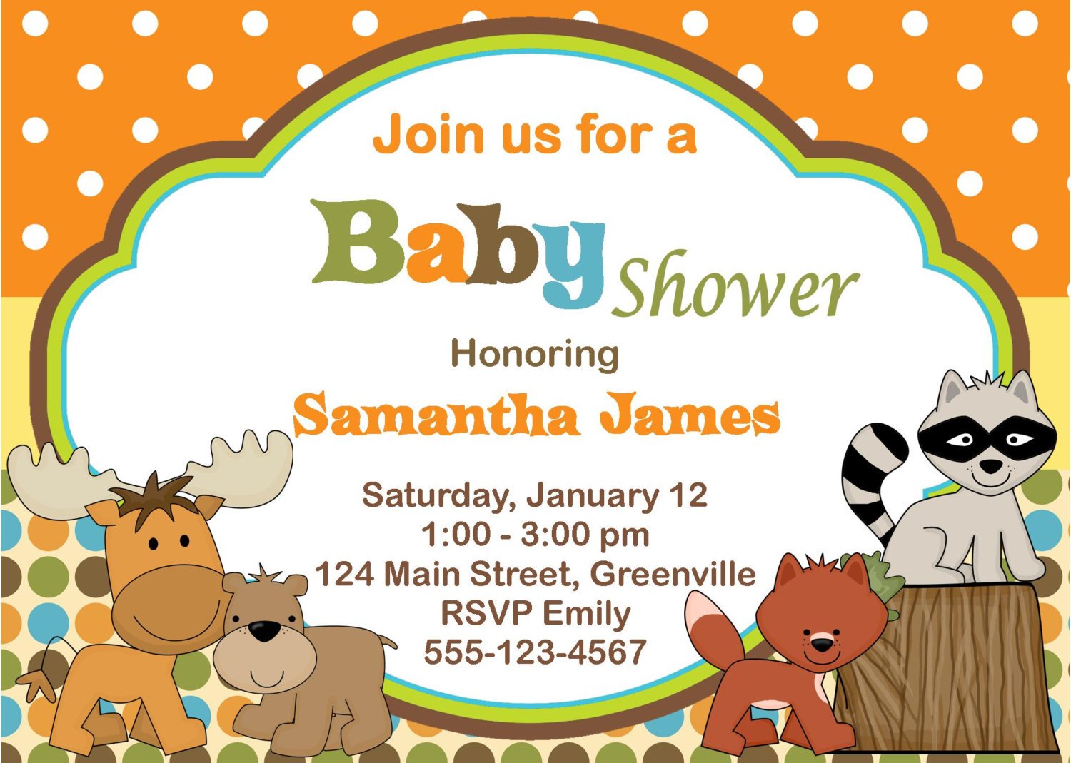 Free Printable Animal Baby Shower Cards Design