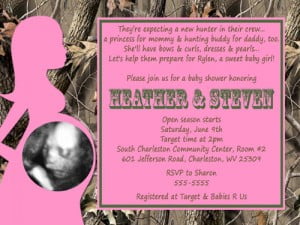 Pink Camo Baby Shower Invitation Templates