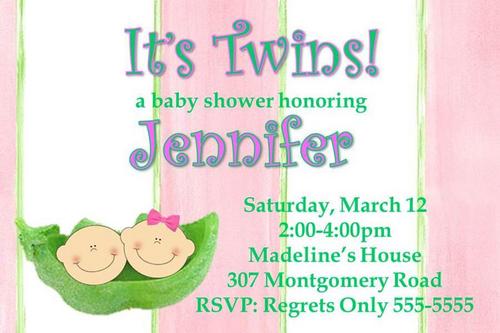 Twins Baby Shower Invitation Template For boy And Girls