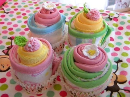 Washcloth Cupcake Baby Shower Gift Ideas