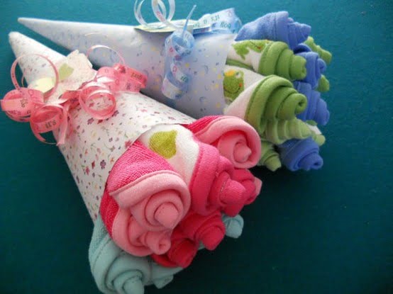 Washcloth Rosebud Baby Shower Gifts