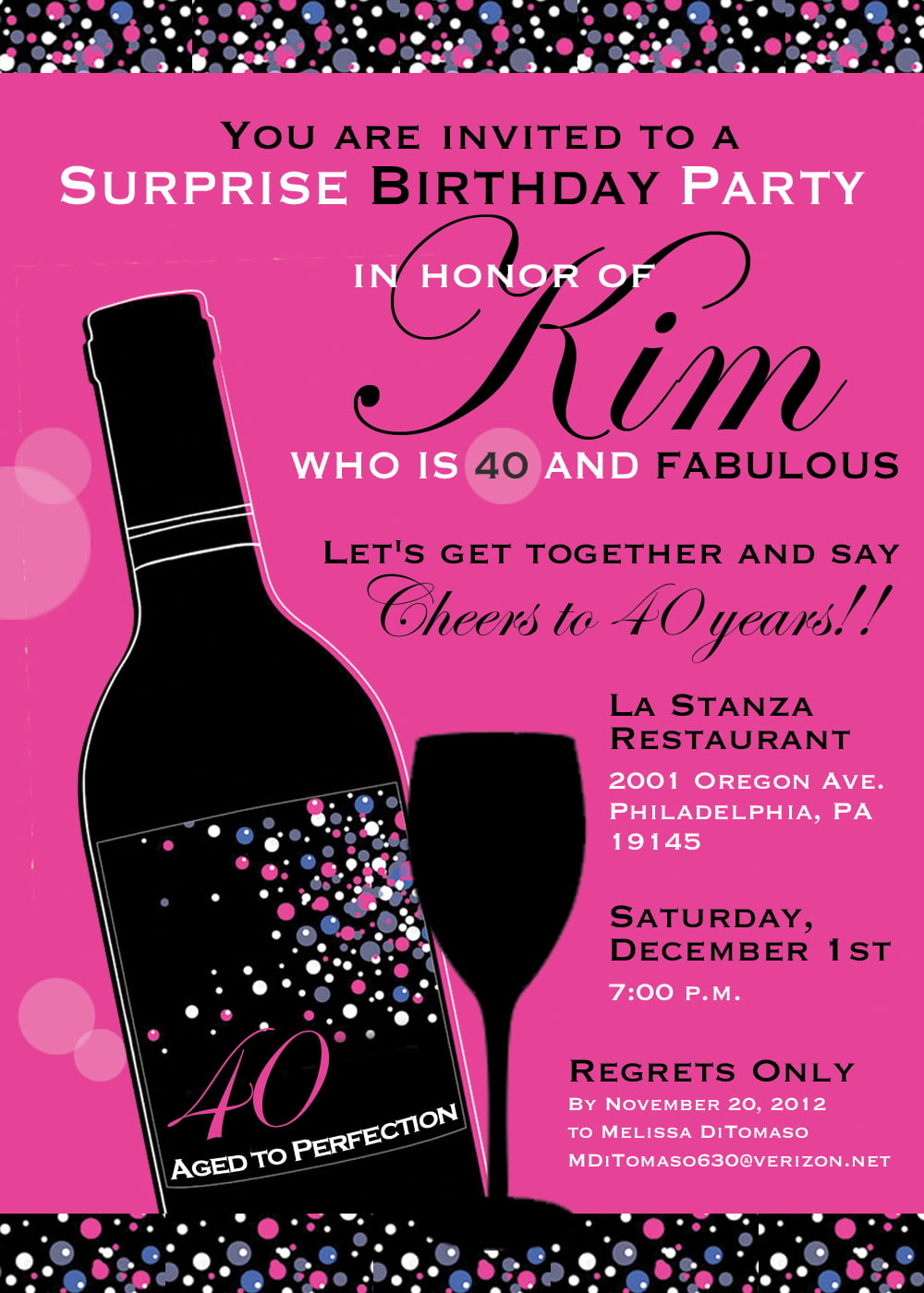 40th Birthday Party Invitation Wording For Women