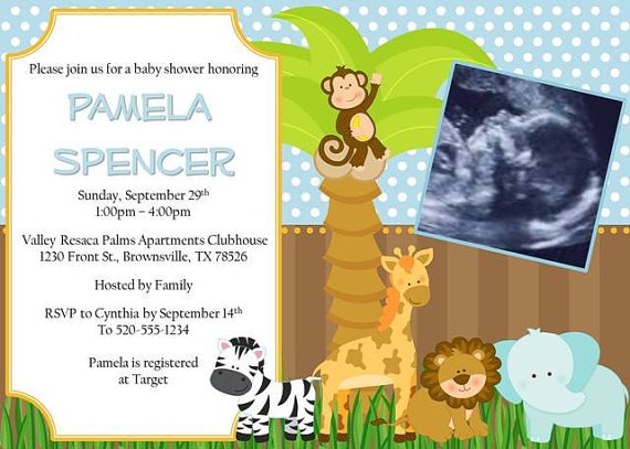 jungle design your own baby shower invitations
