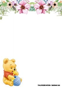FREE Classic Winnie the Pooh Baby Shower Invitations | Beeshower