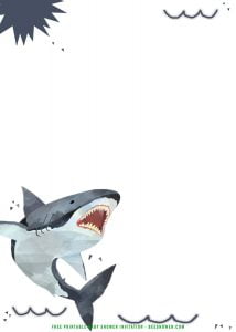 (FREE Printable) - Cute Shark Baby Shower Invitation Templates | Beeshower