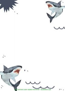 (FREE Printable) - Cute Shark Baby Shower Invitation Templates | Beeshower