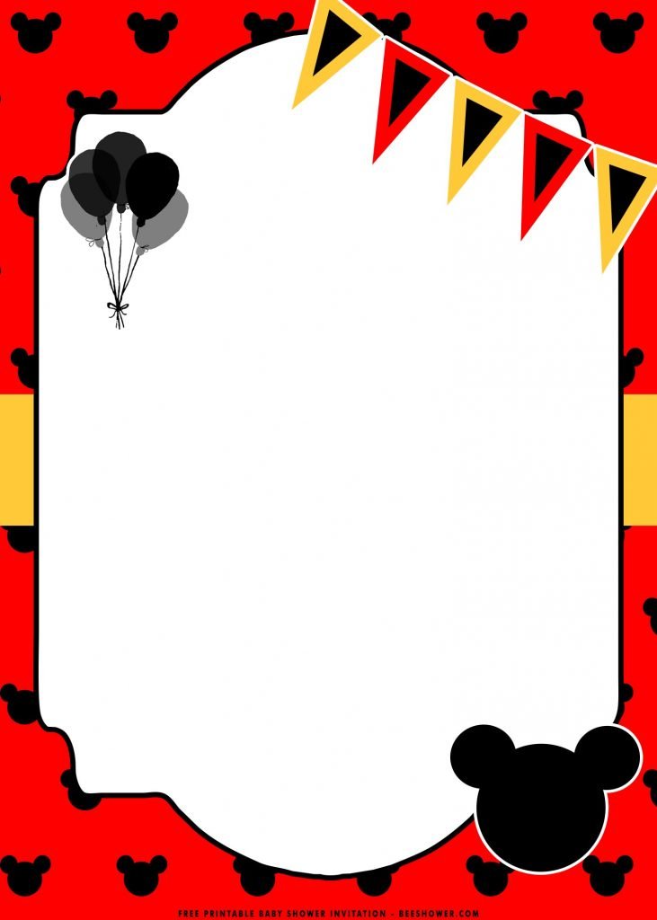 Free Printable Mickey Mouse Invitation Templates With Balloons