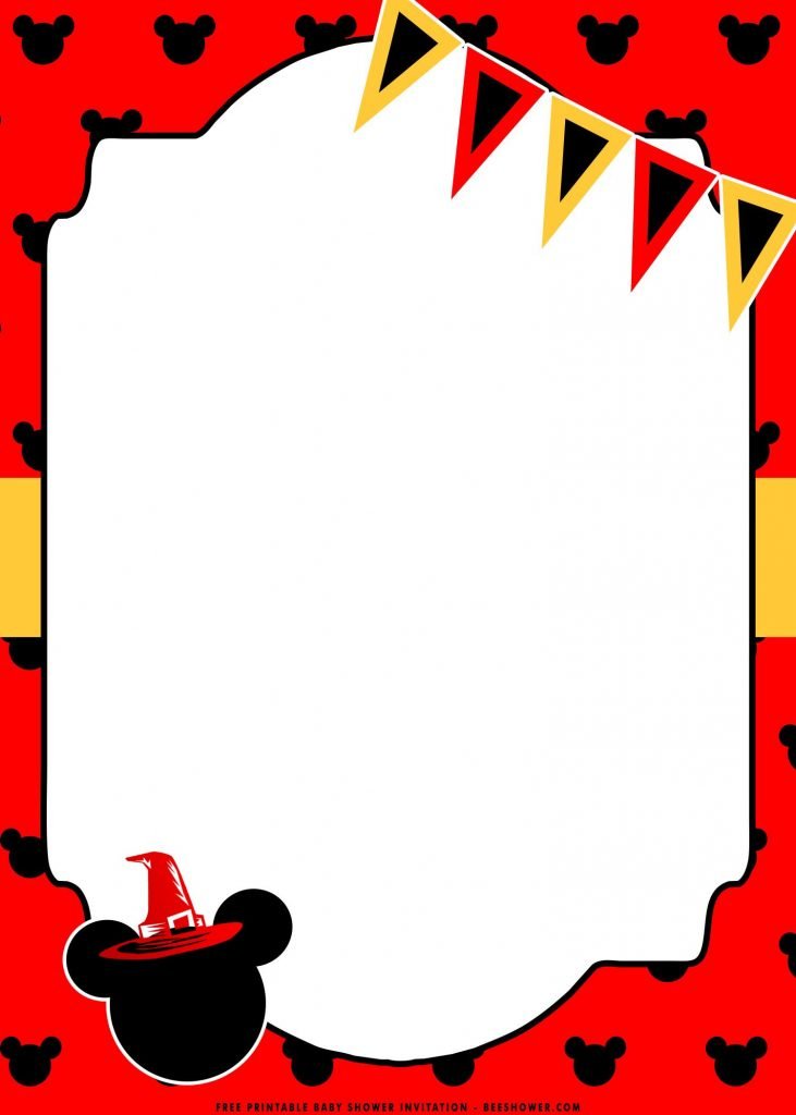 Free Printable Mickey Mouse Invitation Templates With Birthday Party Hat