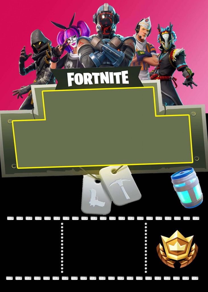 Free Printable Fortnite Invitation Templates With Black Background
