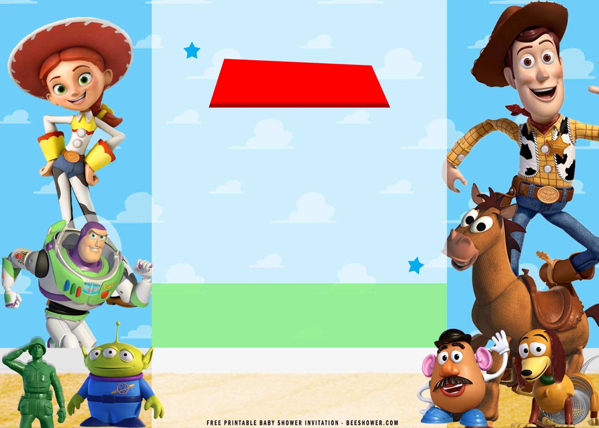 blank toy story invitations template free