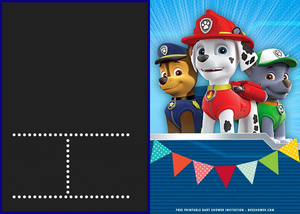 Free Printable Paw Patrol Invitation Templates With Cute Chase and Marshall