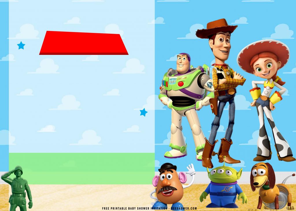 Free Printable Toy Story Invitation Templates With Text Box and Buzz Lightyear