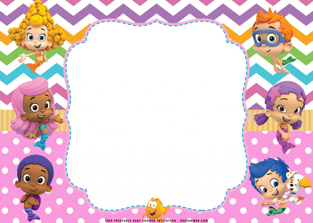 Free Printable Sweet Bubble Guppies Baby Shower Invitation Templates With Nonny and 
