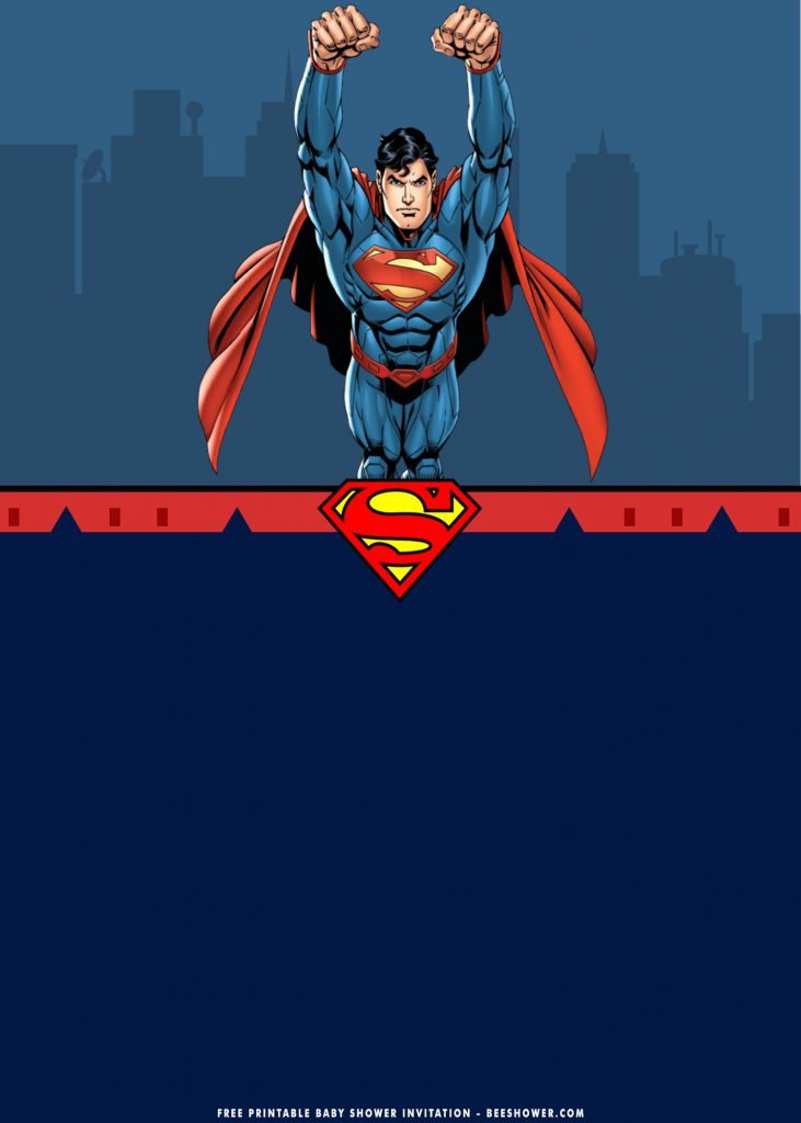 Free Printable Superman Birthday Invitation Templates With DC Comic theme