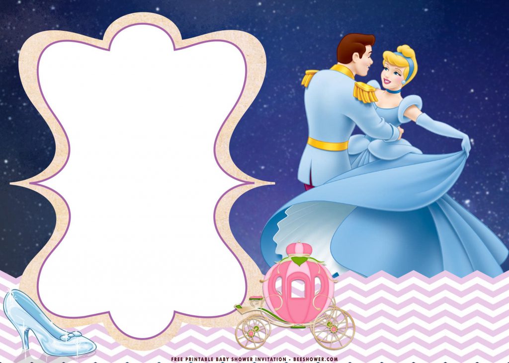 Free Printable Disney Cinderella Invitation Templates With Prince Charming