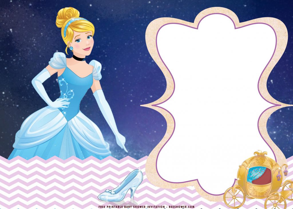 Free Printable Disney Cinderella Invitation Templates With Glacier Shoe