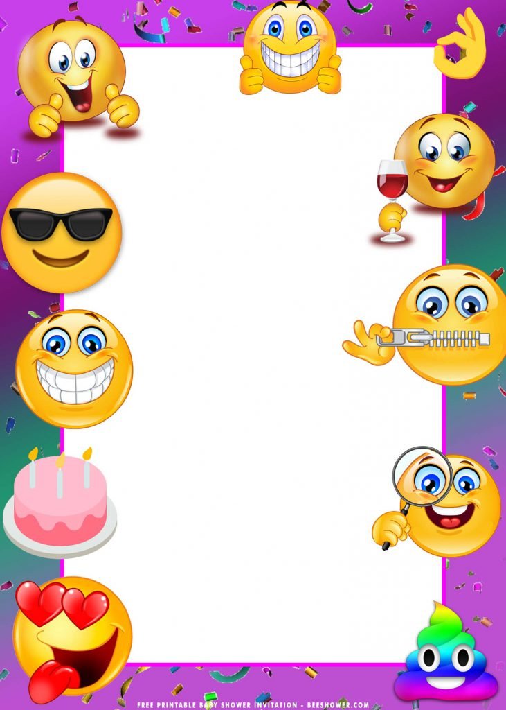 Free Printable Emoji Birthday Invitation Templates With 