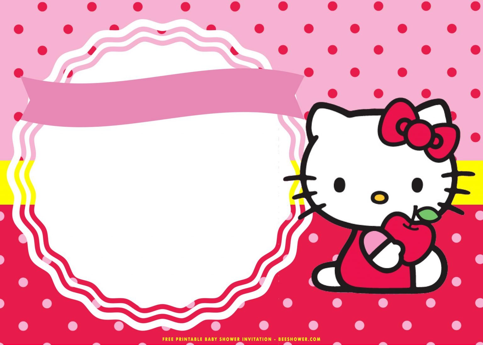 (FREE Printable) - Cute Hello Kitty Baby Shower Invitation Templates ...