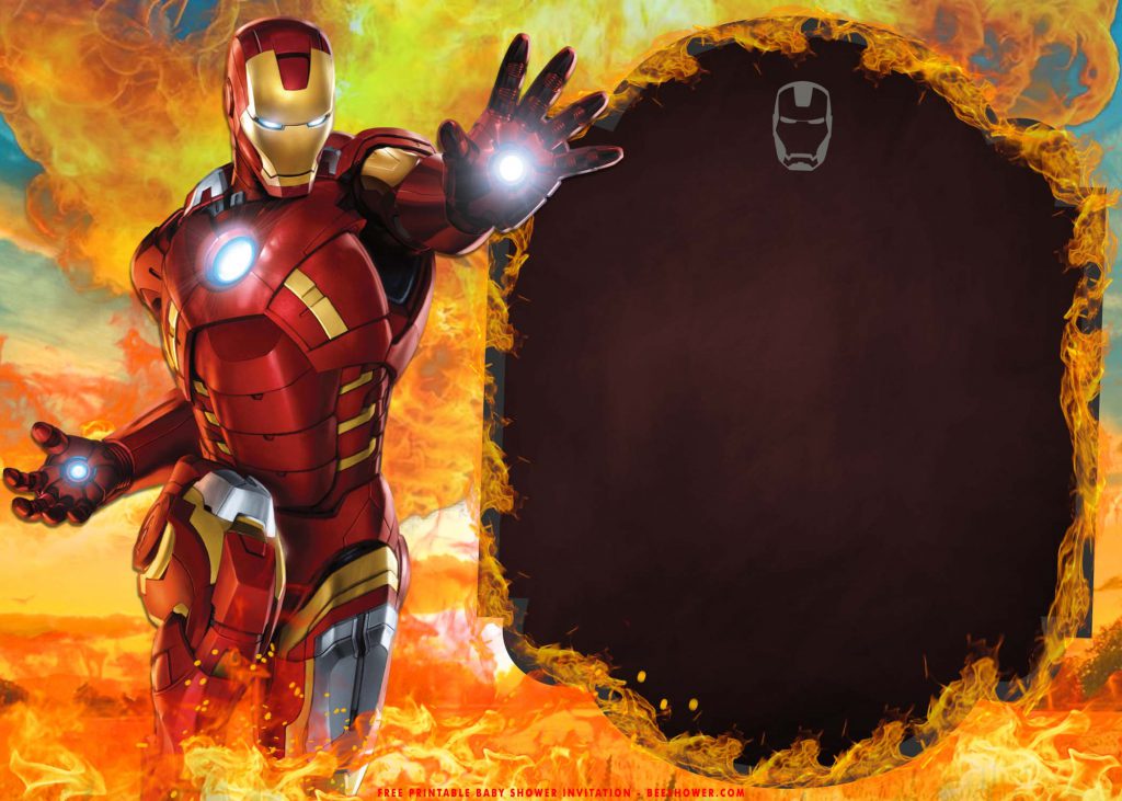 Free Printable Iron Man In Flame Birthday Invitation Templates With 