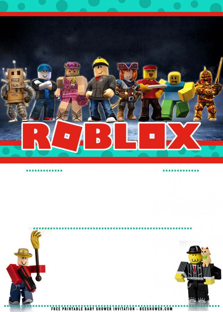 Free Printable Roblox Baby Shower Invitation Templates With Lego Minifigures