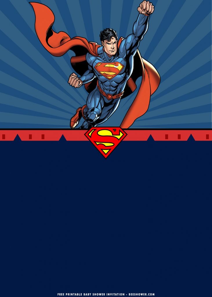 Free Printable Superman Birthday Invitation Templates With Flying Action