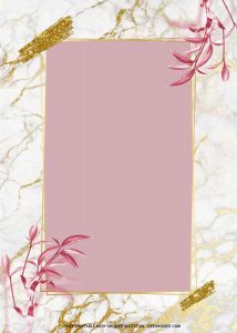 Leafy pink rectangle frame - Downloadable Leafy pink rectangle frame - Template No. 7