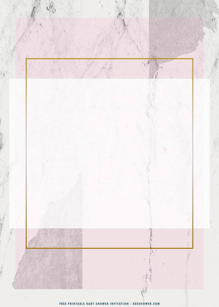 Free Printable Minimal Grey Baby Shower Invitation Templates With Marble Texture