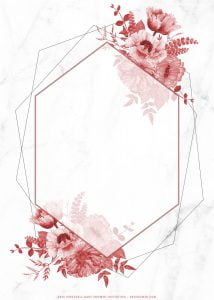 pink floral polygon frame invitation - Downloadable pink floral polygon frame invitation - Template No. 7