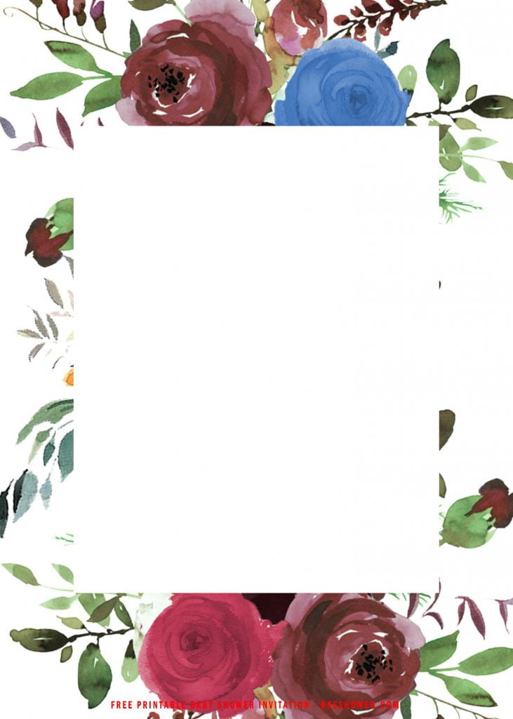 Free Printable Bohemian Floral Wedding Invitation Templates With Watercolor Style Painting