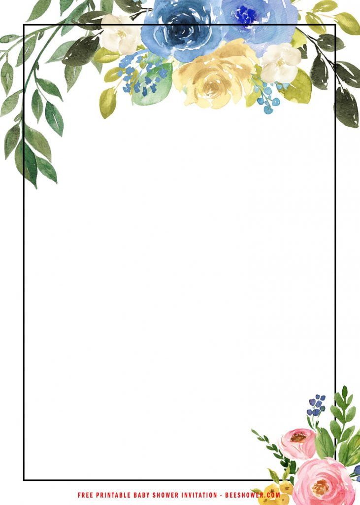 Free Printable Flower Bouquet Baby Shower Invitation Templates With Garden Flower