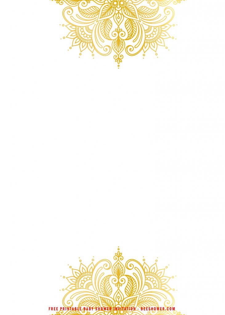 Free Printable Gold Mandala Bachelorette Party Invitation Templates With Portrait Design