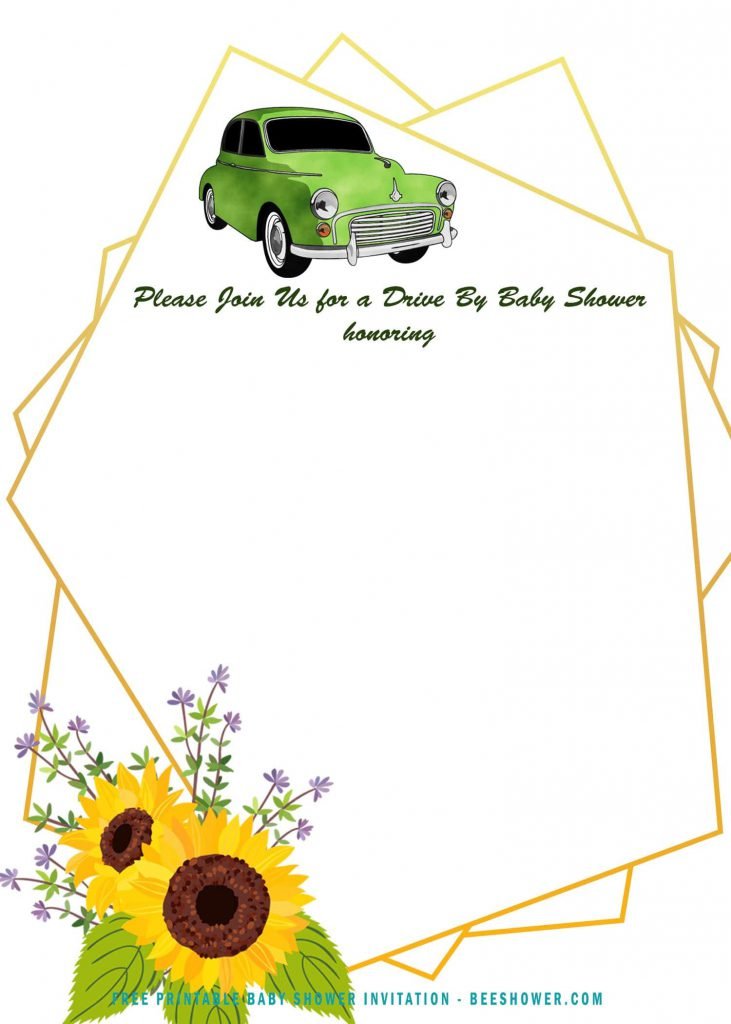 Free Printable Oh Baby Sunflower Drive By Baby Shower Invitation Templates With Drive By Party Letterhead