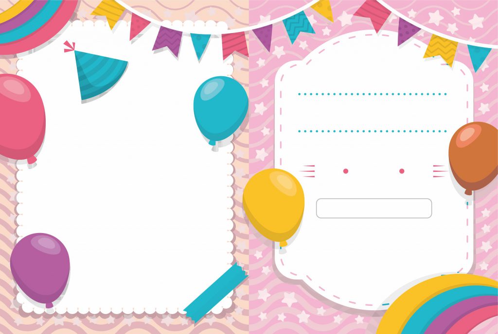 Little Star Invitation Templates For Girl With Colorful Balloon