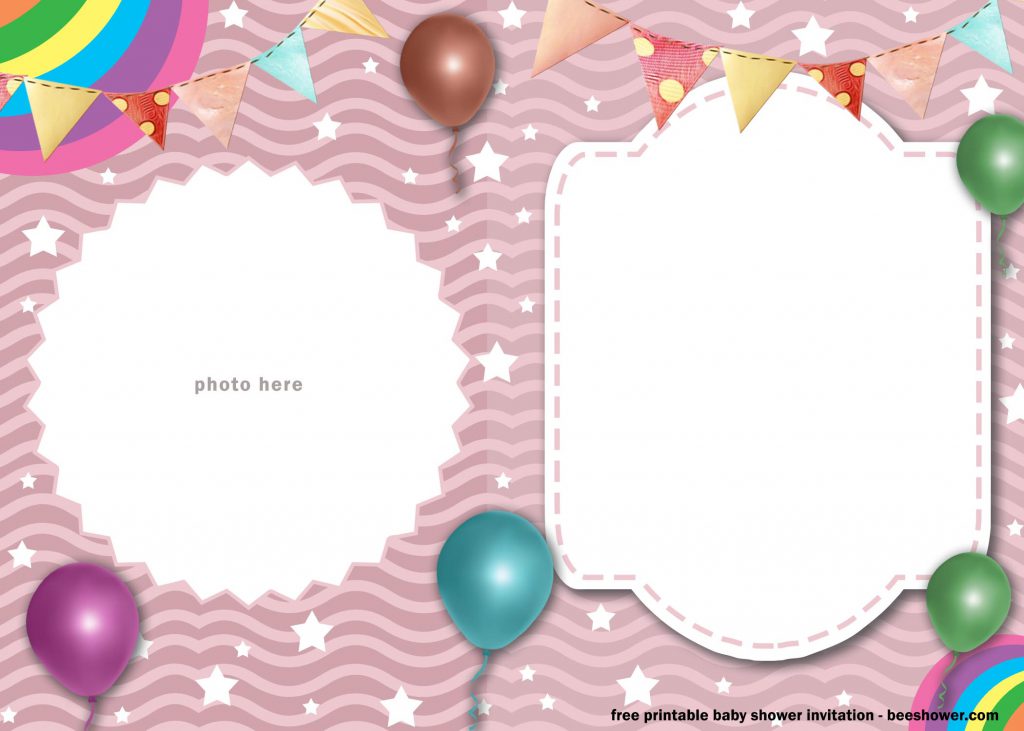Little Star Invitation Templates For Girl With Photo Frame