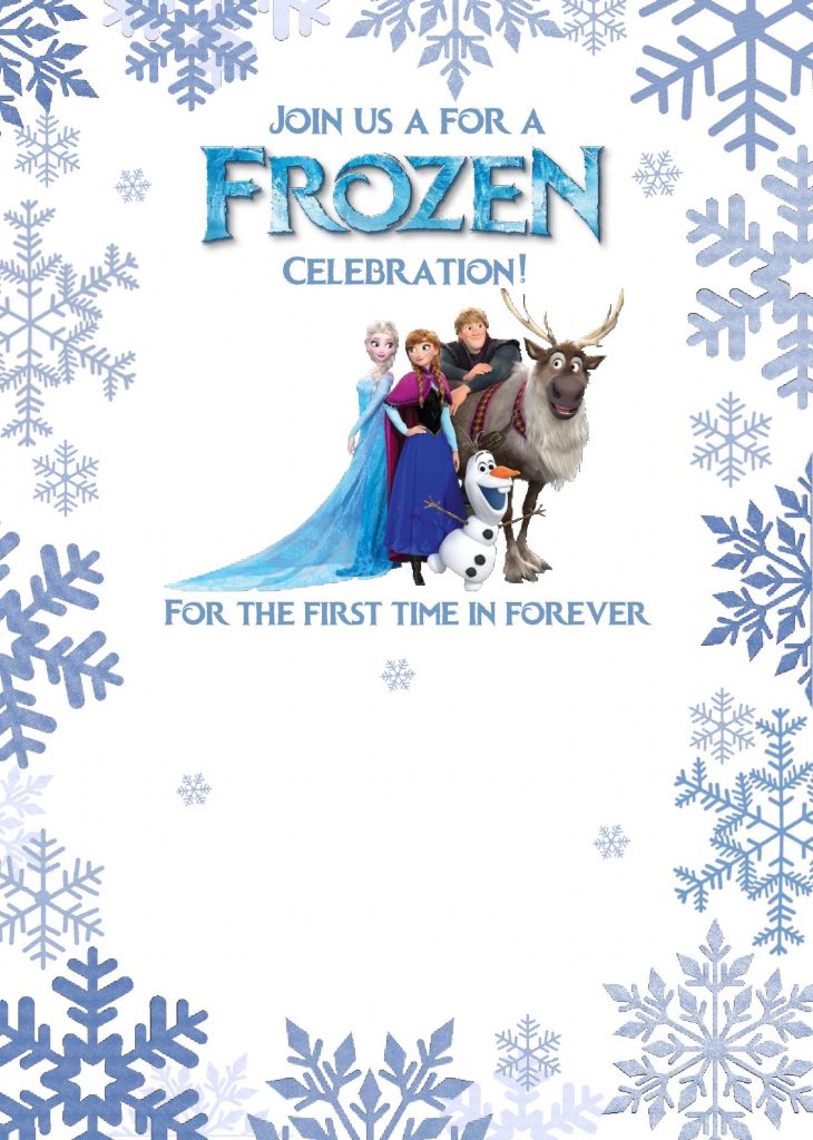 Frozen Invitation Templates - Editable With MS Word and has white background