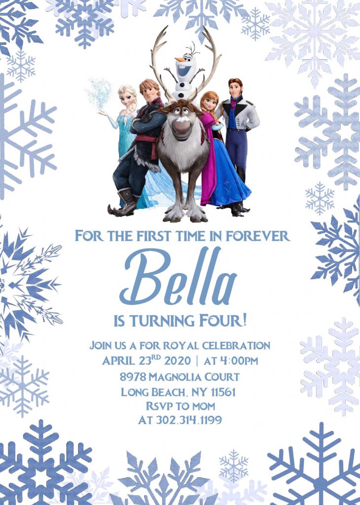 Frozen Invitation Templates - Editable With MS Word and has aesthetic fonts
