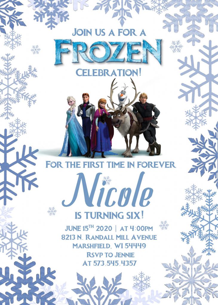 Frozen Invitation Templates - Editable With MS Word and has frozen logo