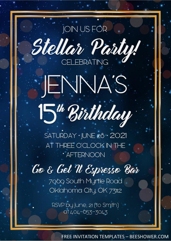 Galaxy Birthday Invitation Templates - Editable With MS Word and has aesthetic fonts