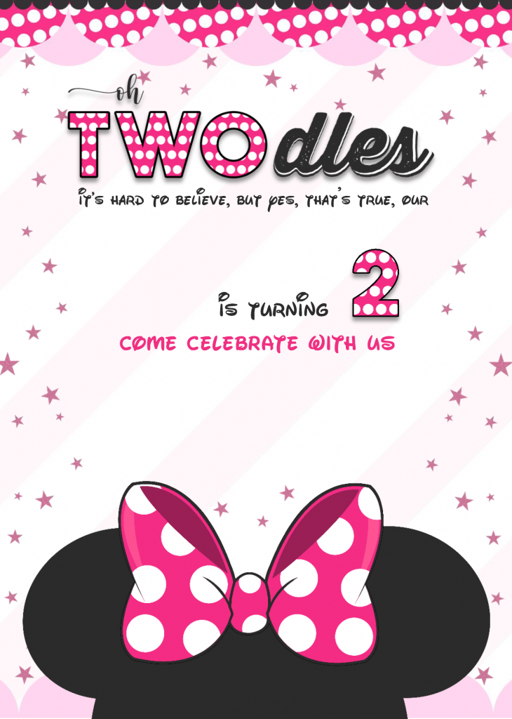 Minnie Mouse Invitation Templates - Editable DOCX With Microsoft Word and has white background