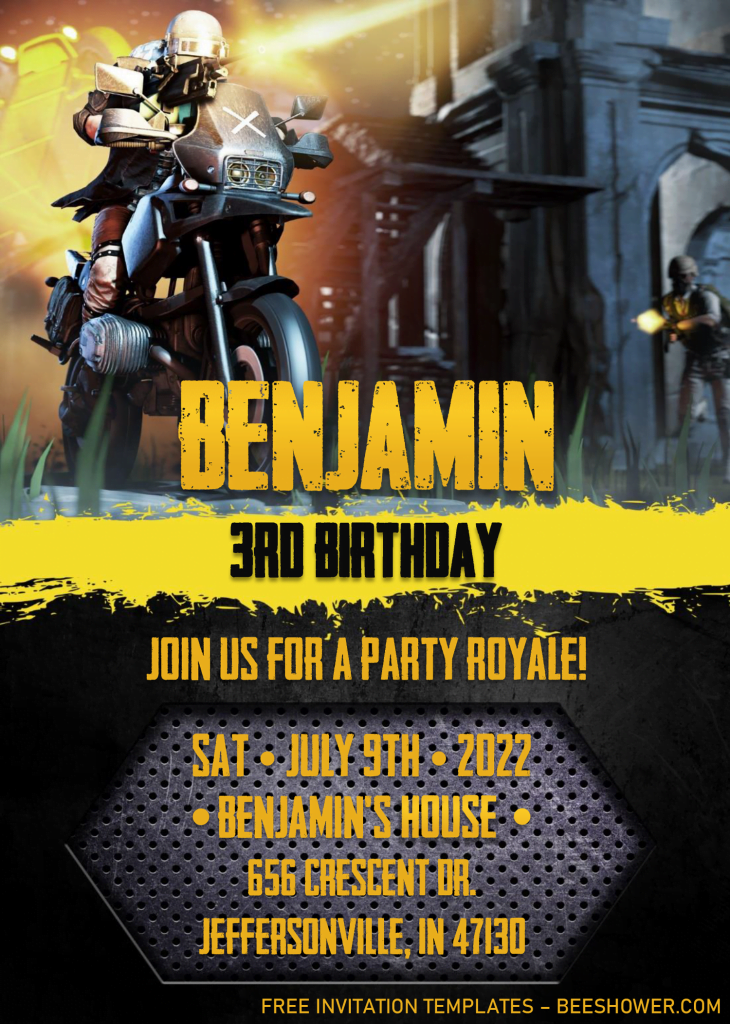 PUBG Birthday Invitation Templates - Editable .DOCX With MS Word and has awesome pubg scene