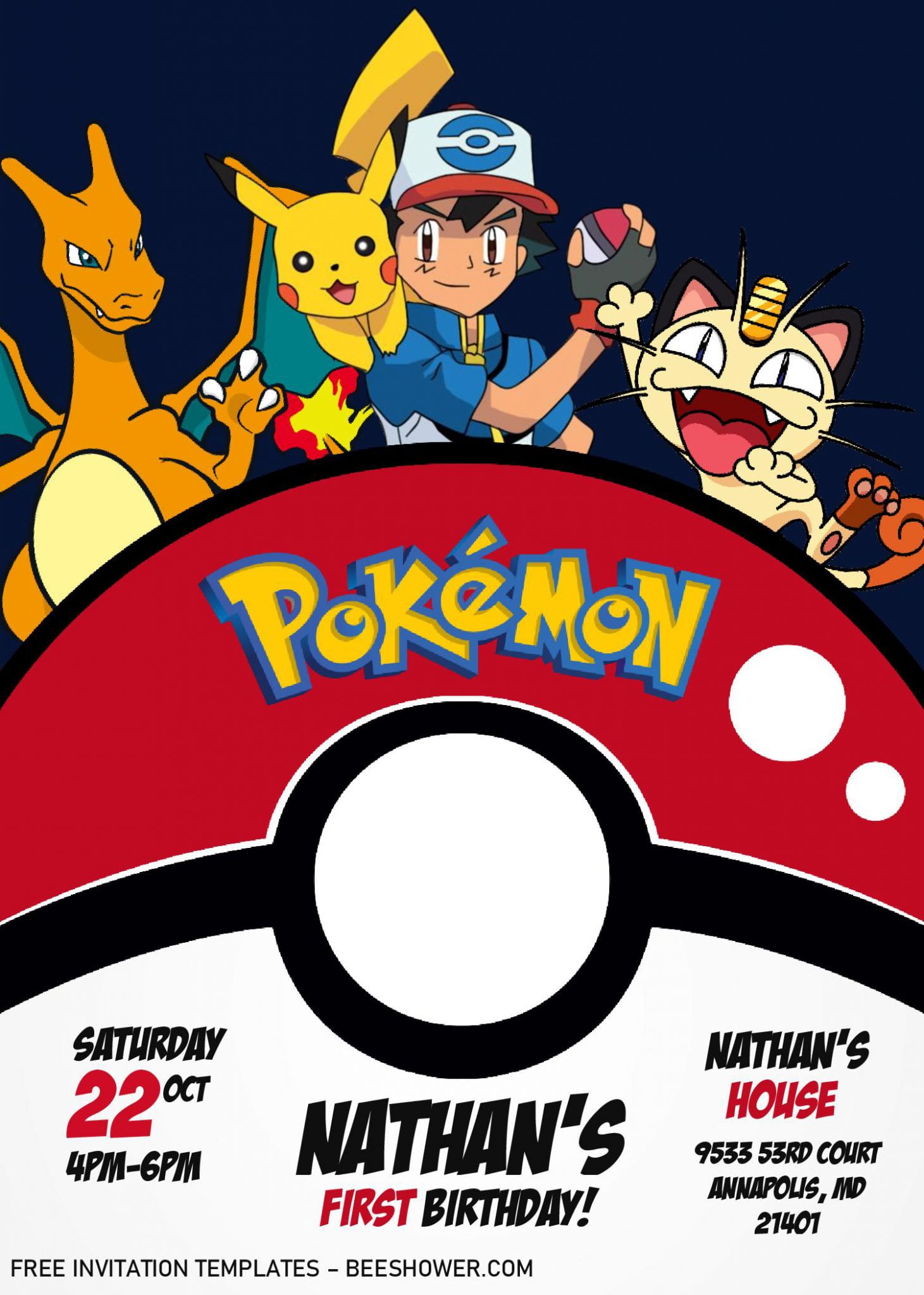 Pokemon Invitation Templates Editable With MS Word Beeshower