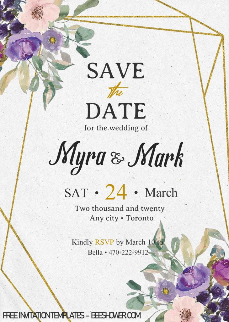 Save The Date Invitation Templates - Editable With MS Word and has aesthetic fonts