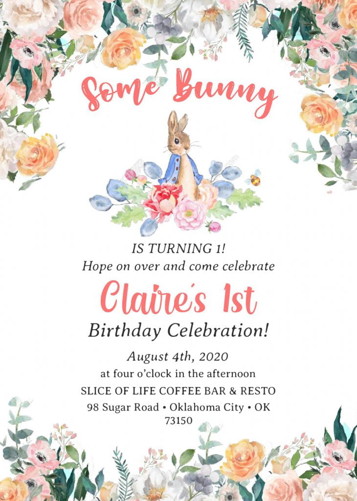 Some Bunny Invitation Templates - Editable With MS Word and has white background