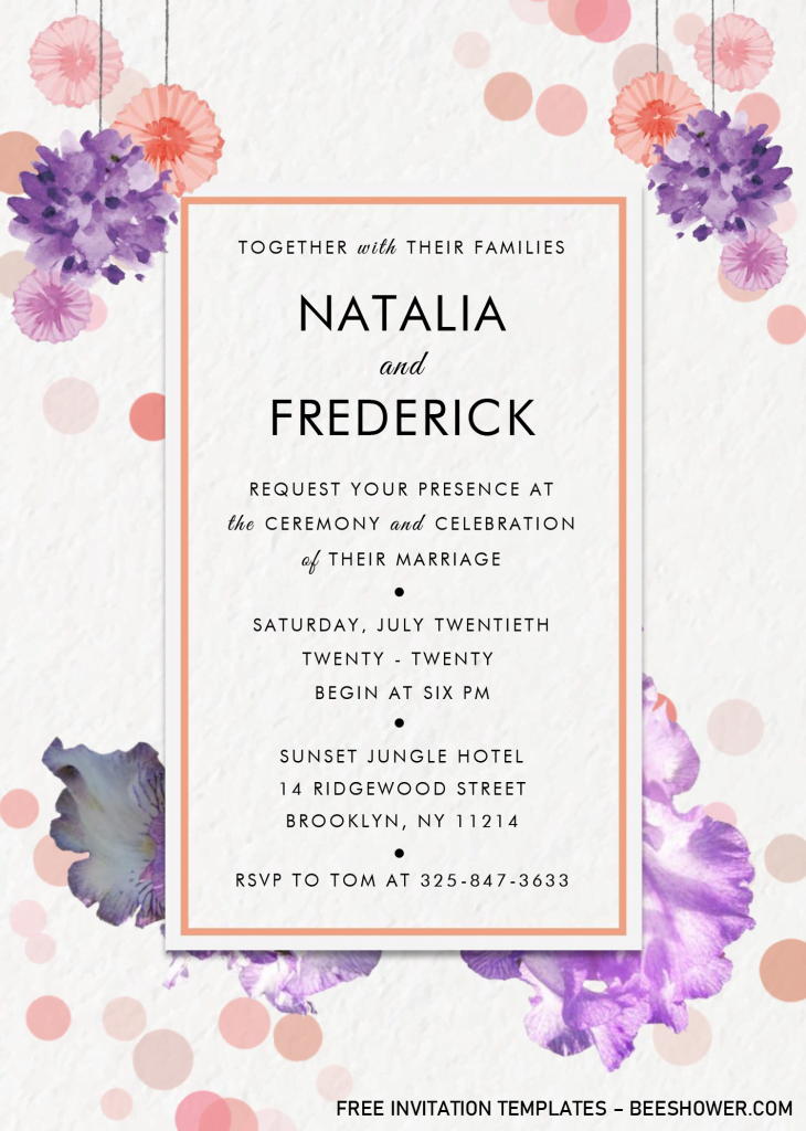 Modern Floral Invitation Templates - Editable With MS Word and has aesthetic designs and fonts