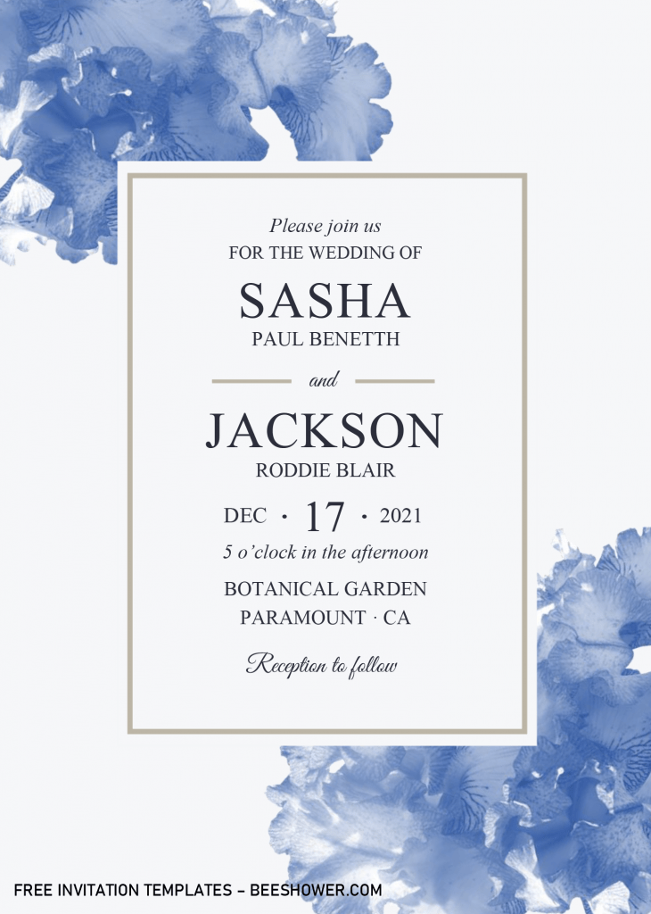 Modern Blue Baby Shower Invitation Templates - Editable With Microsoft Word and has portrait orientation