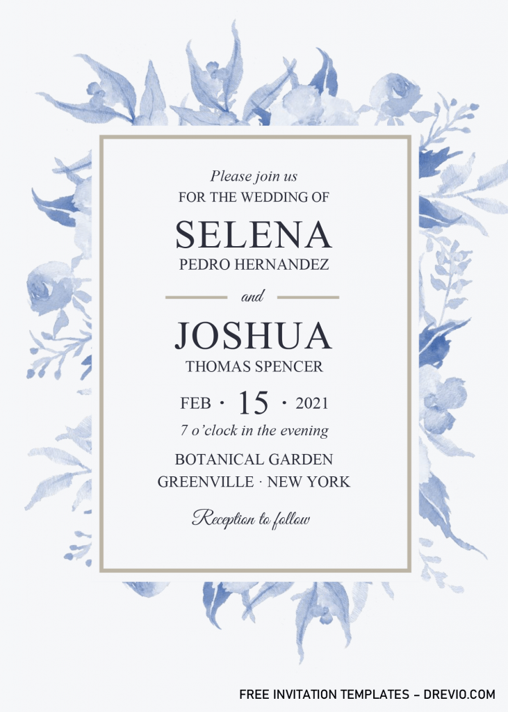 Modern Blue Baby Shower Invitation Templates - Editable With Microsoft Word and has white background