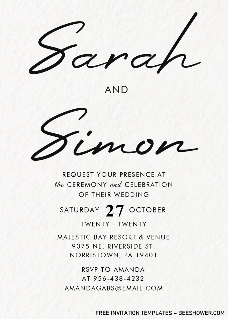 Modern Wedding Invitation Templates - Editable With MS Word and has aesthetic fonts