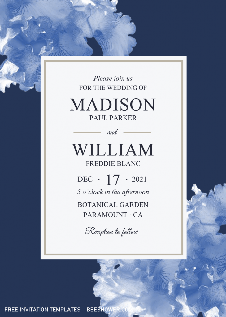 Modern Navy Baby Shower Invitation Templates - Editable With Microsoft Word and has 